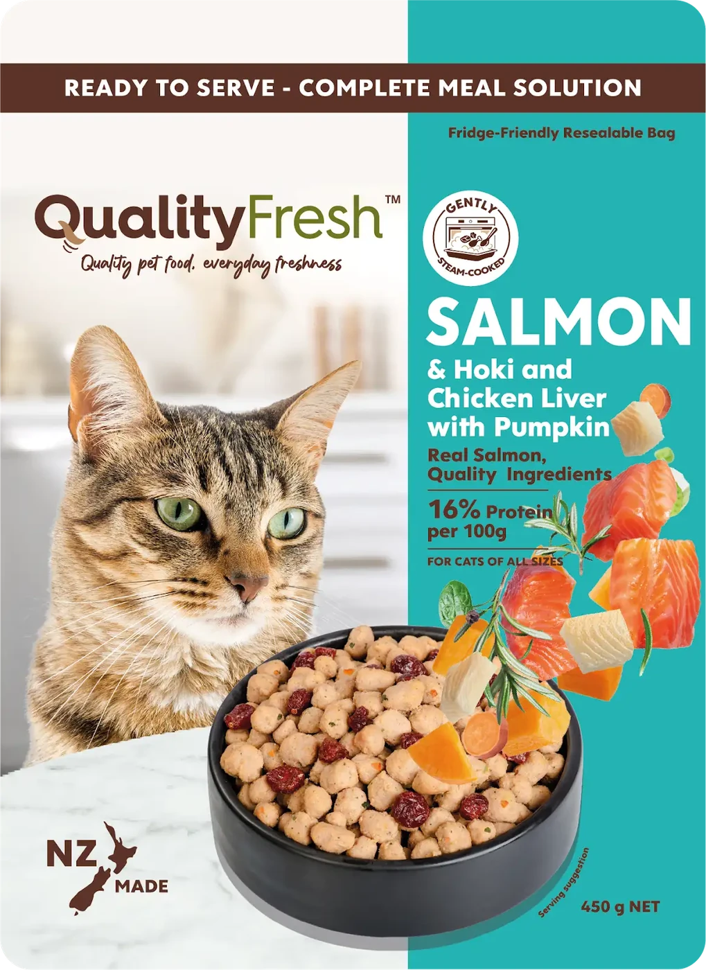 QualityFresh Salmon with hoki, chicken liver & pumpkin for cats